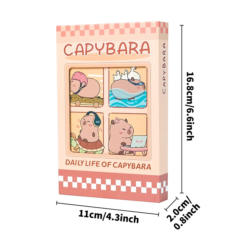 Cartoon Cute Kids Journal Notebook Creative Kawaii Capybara Series Diary Book Children Hard Cover Trifold Notebook Gifts