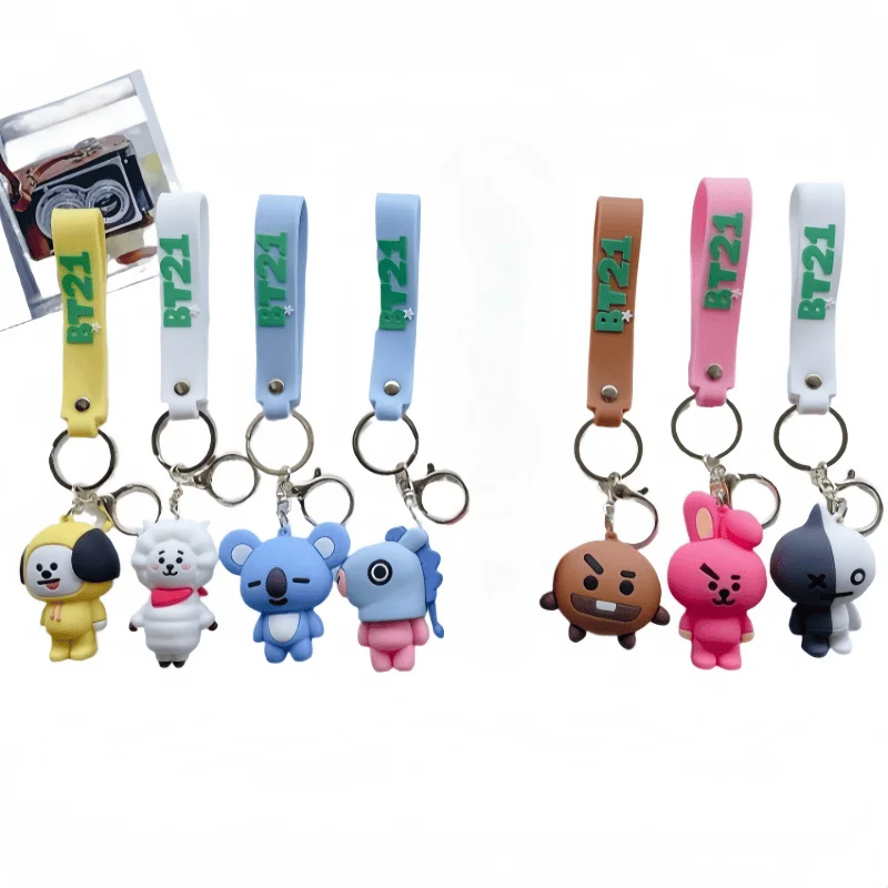 

New BT21 7cm Kpop Keychain Anime Cute Doll Desktop Accessories Backpack Keychain Holiday Gifts