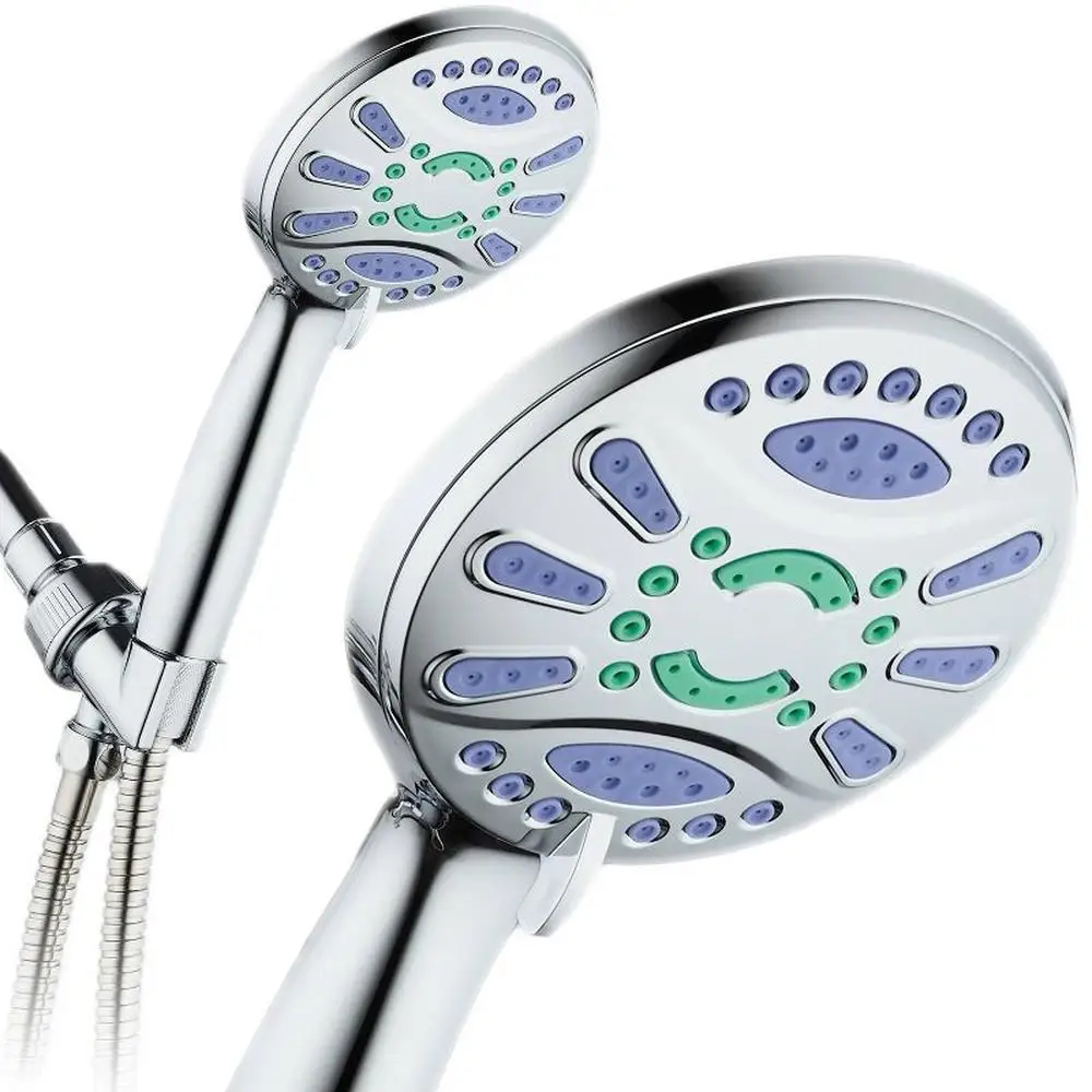 

Luxury High Pressure Handheld Shower Head 6 Settings Chrome AquaDance Elite 6730 Hotel Spa Experience Ergonomic Anti-Slip Grip