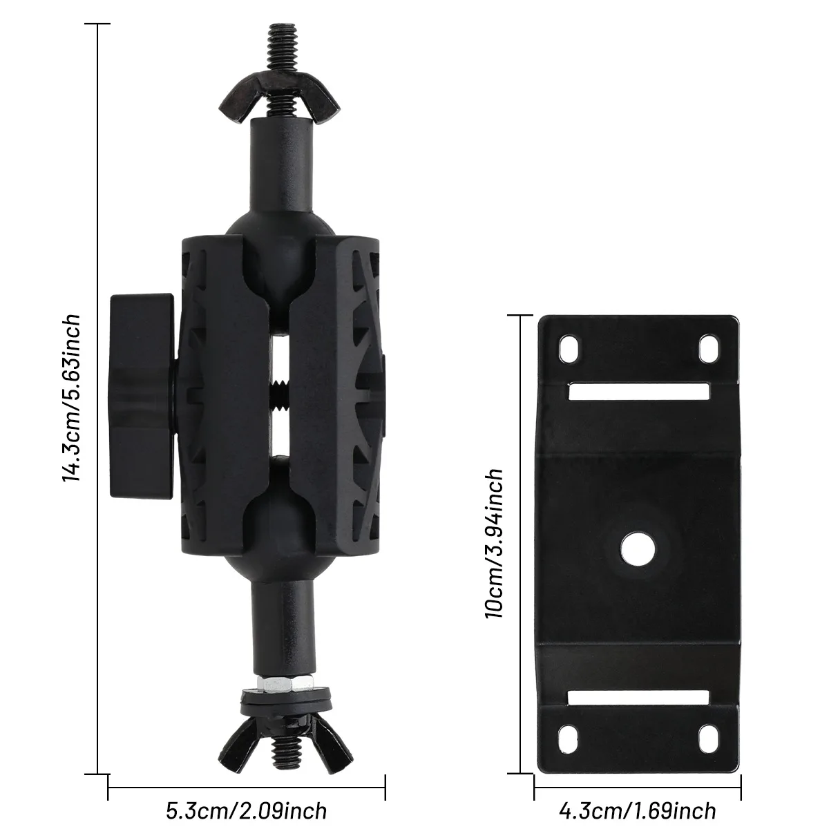 CS16 Double Ball Head Trail Camera Mount Bracket 360° Adjustable Holder With 1/4 Inch Screw Fixed Strap For Outdoor Camera