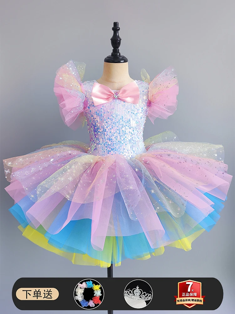 Children Beautiful Ballet Dance Costume Princess Pancake Ballerina Dancewear Ballet Tutu Platter Vestidos Party Stage Dresses