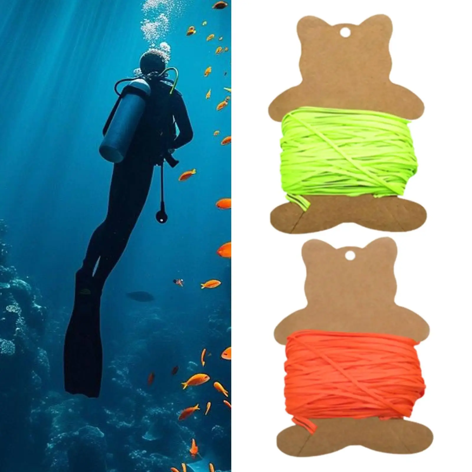 High Strength Flat Line for Scuba Dive Reel Diving Accessories High Visibility Sturdy Beginner Replacement Finger Reel Line view 6