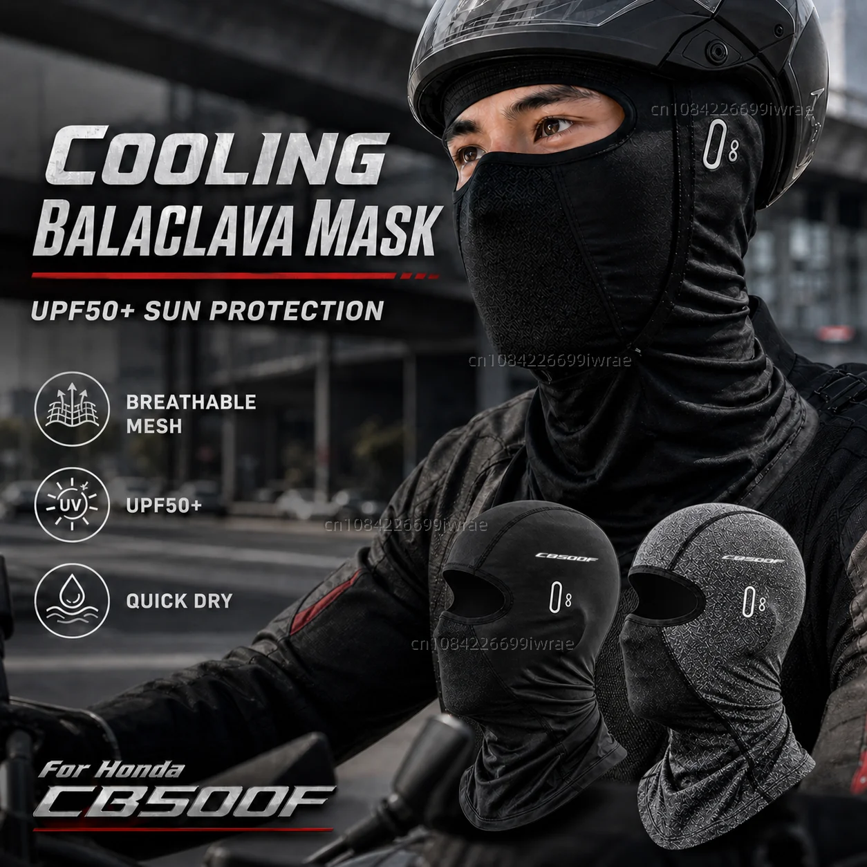 Cooling Motorcycle Balaclava Mask UPF50+ UV Protection Breathable Face Cover Summer For Honda CB500F CB 500F CB500 F