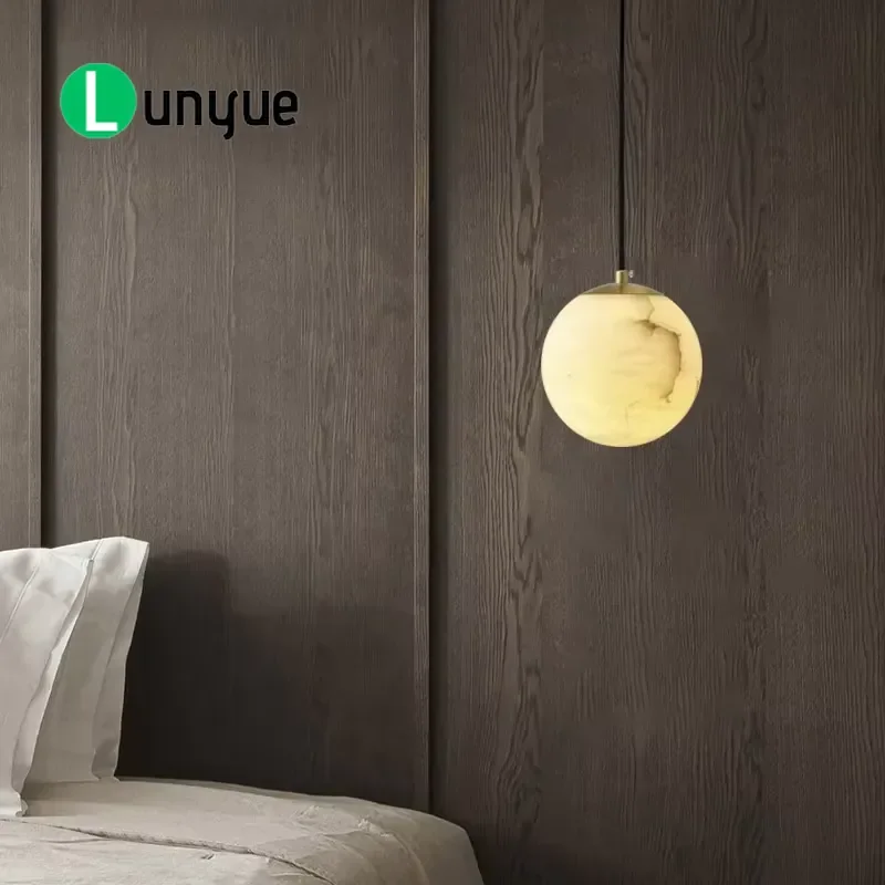 Modern Simple LED Chandelier Creative Alabaster Pendant Light for Dining Room Living Room Home Decor Lighting Fixture