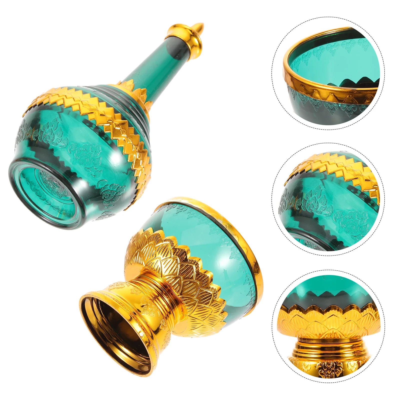 

1 set Dripping Water Bottle Decorative Set Delicate Buddhist Offering Cup Holy Water Sprinkler For Home Temple Desktop Use