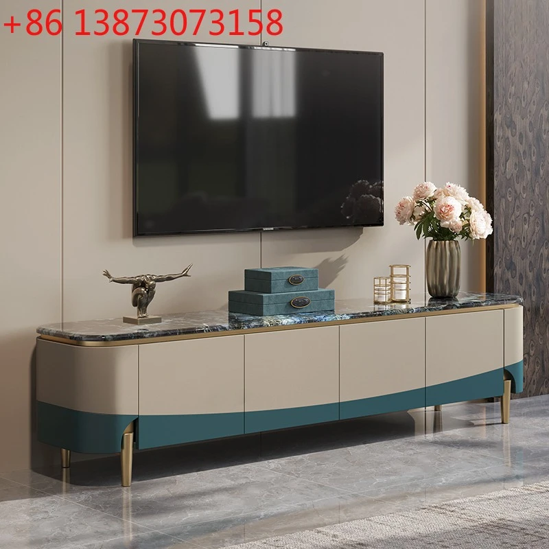 

Light luxury TV cabinet small apartment marble designer custom furniture modern fashion Italian high-end floor cabinet combinati