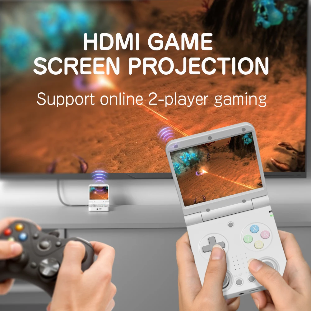 MIYOO FLIP مشغلات الألعاب المحمولة 3.5 ''IPS شاشة نظام لينكس البصل OS وحدات تحكم ألعاب الفيديو ألعاب هدية ريترو الألعاب ماكس 256G