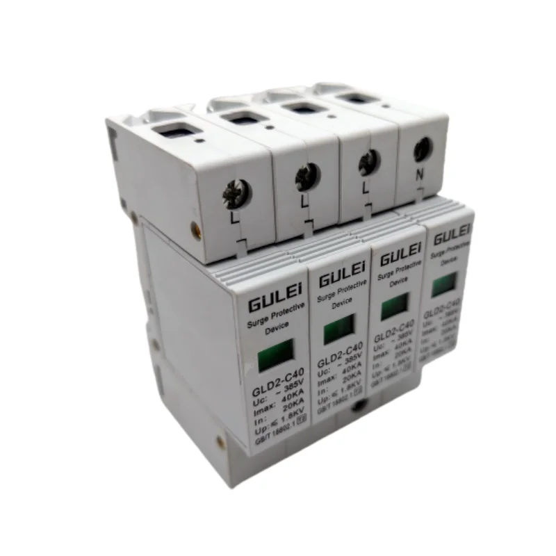 AC SPD 2P 3P 4P 20ka 40ka 60ka AC275v 385V 420v House Lightning Surge Protector Protection Low-voltage Arrester Device