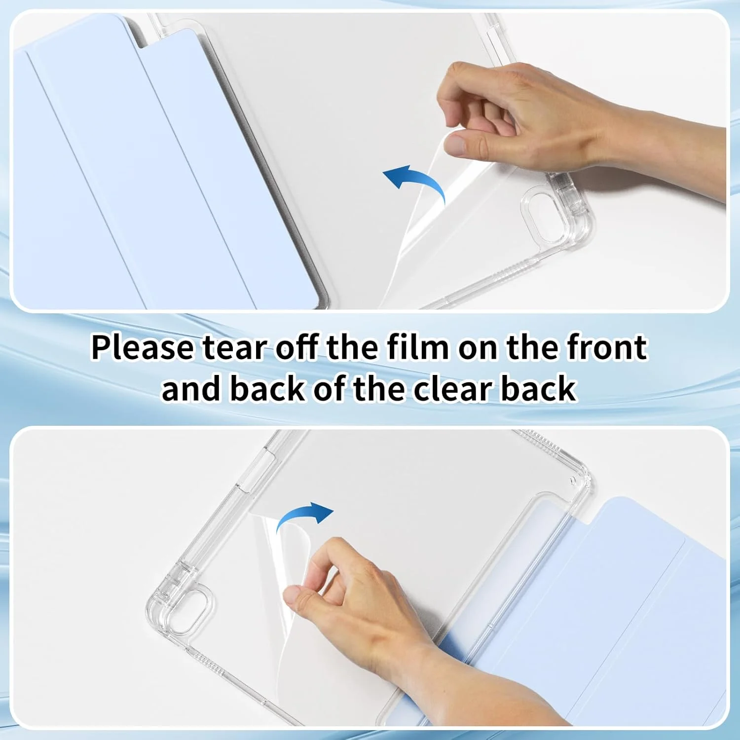 Tri-fold Clear Acrylic Tablet Case for iPad a16 case 11th 10th generation Air 11 13 M4 M3 M2 Air 4/5/6th iPad Pro 11 12.9 7/8/9 view 6