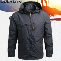 Oulylan Outerwear Mens Tactical Waterproof Pilot Coat Hoodie Men Hunting Army Clothes Men Windbreaker Military Field Jackets