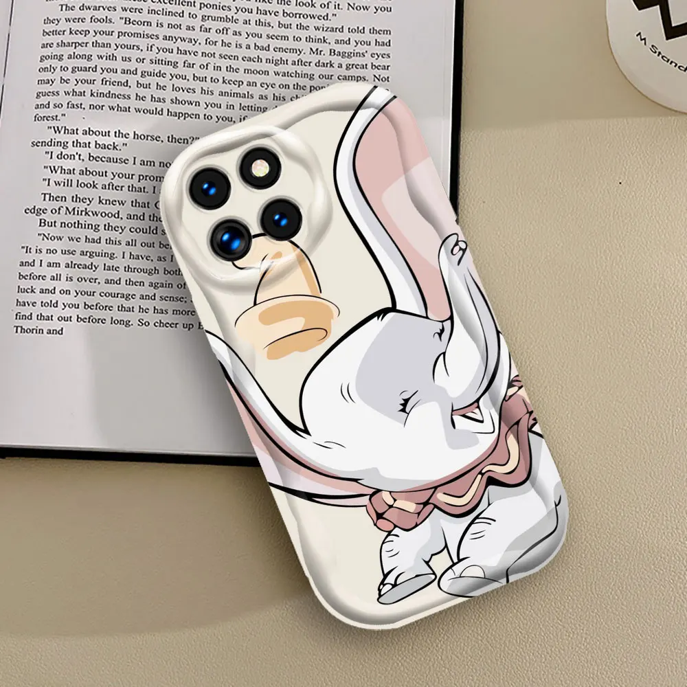 Disney Cute Dumbo Cartoon Phone Case For Xiaomi Mi 14 12 11 Poco X6 X5 X4 X3 M6 M4 M3 F4 F3 Pro GT Nfc Lite C61 5G 3D Wave Cover