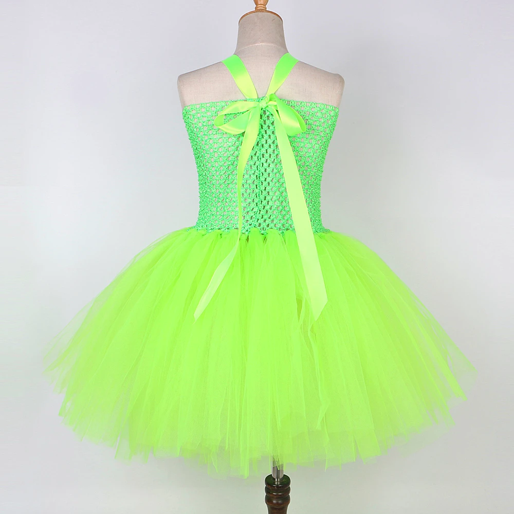 Green Big Eyed Monster Tutu Dress for Girls Mike Wazowski Halloween Costumes for Kids Baby Mr. Q Cartoon Outfit Birthday Clothes