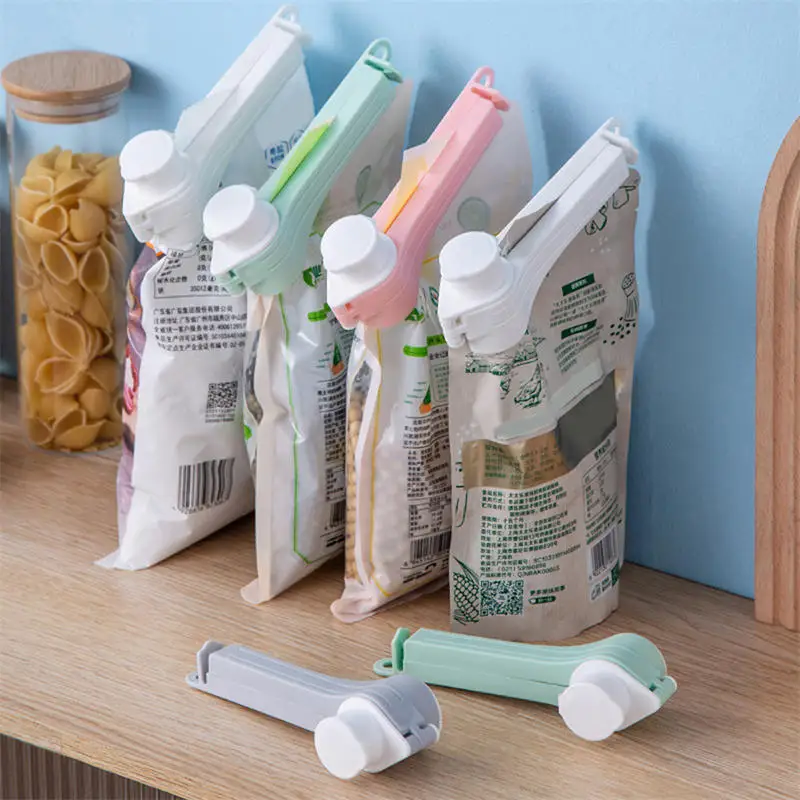 4 pezzi clip per sigillare alimenti clip per sigillare sacchetti per imballaggio snack per foglie di tè riutilizzabili ugello per erogatore di alimenti con coperchio utensile da cucina