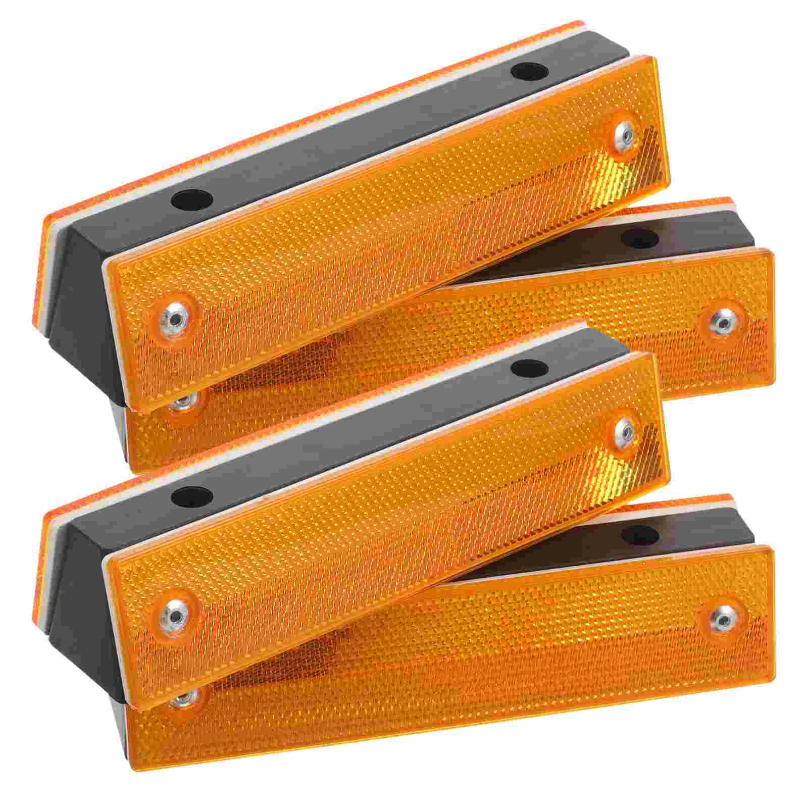 4 Pcs Inducement Mark Guide Sign Emblems Abs Reflective Rectangular Delineators