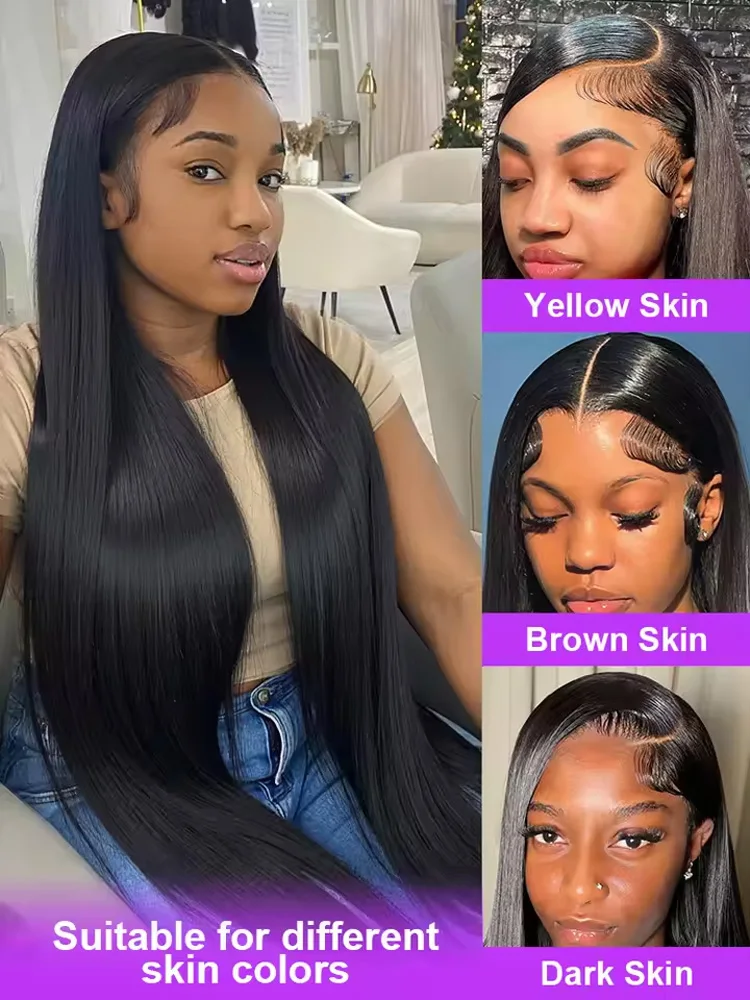 الكثافة 13x6 العظام مستقيم Hd الدانتيل شعر مستعار أمامي 40 بوصة 13x4 الدانتيل أمامي خصلات الشعر المستعار الإنسان للنساء خصلات الشعر المستعار البرازيلي