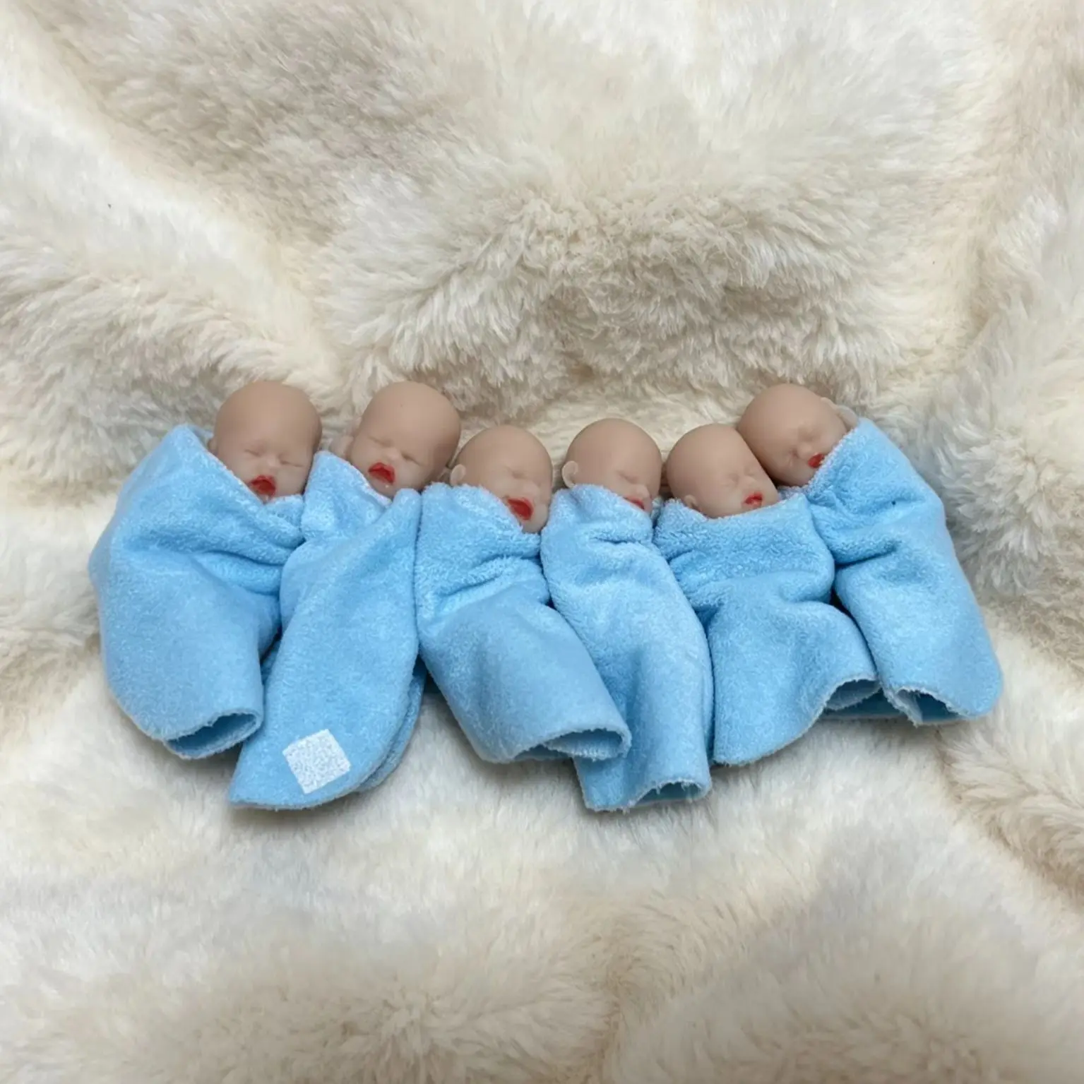 6PCS/set 3Inch Reborn Baby Full Body Silicone Dolls Reborn Doll Very Soft to Touch Anti-Stress Doll Toys