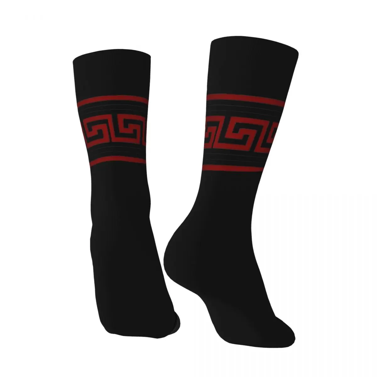 Greek Key Pattern Socks Gothic Stockings Men's Soft Climbing Socks Autumn Design Non Skid Socks