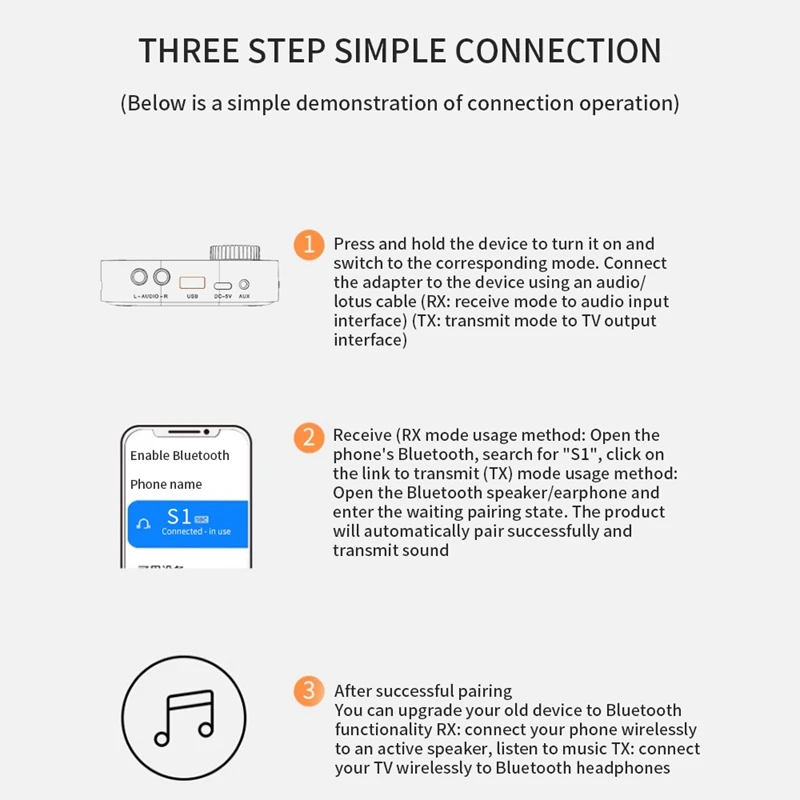 1 SET Audio Conversion Emission Adapter Modification Module 5.0 Bluetooth Adapter