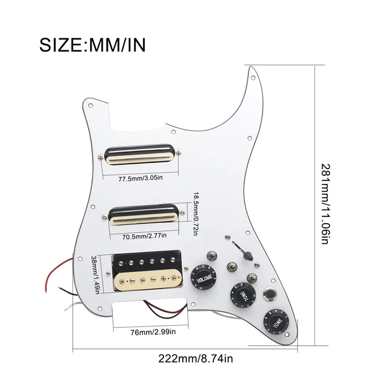 جيتار كهربائي مقسم بملف SSH Pickguard 2 Mini Humbucker + 1Humbucke + مفتاح صمت محمل مسبقًا لوحة خدش متينة