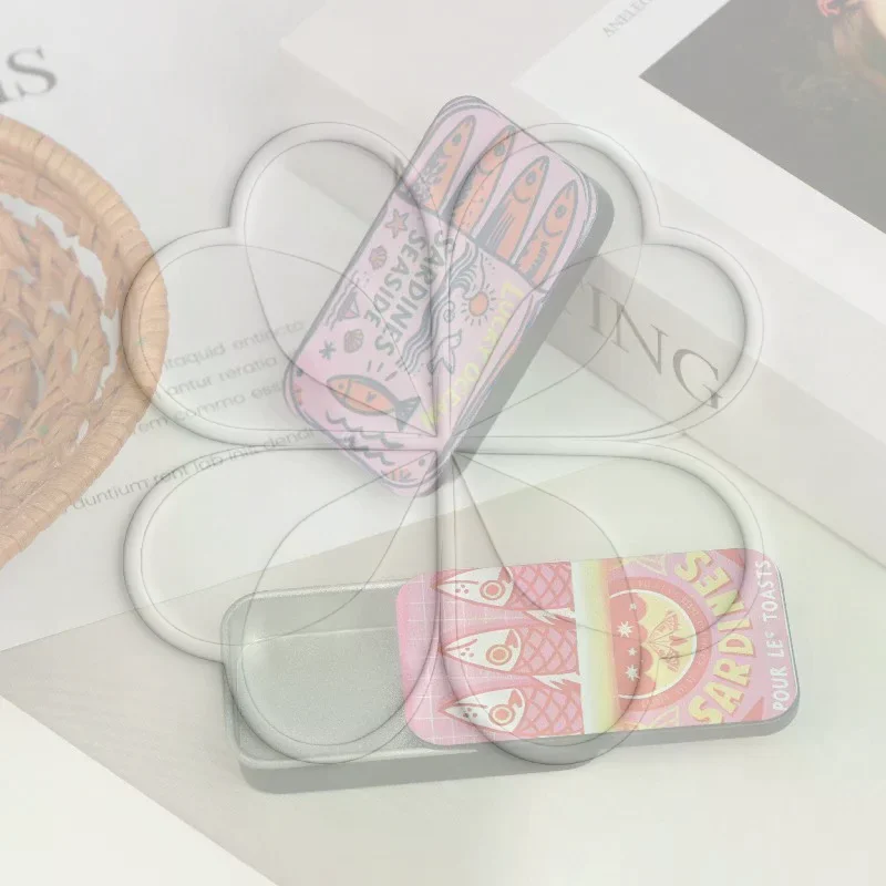 1Pcs Sardine Printed Mini Metal Storage Tins With Lightweight Portable Design Perfect For Storing Pills Small Stationery