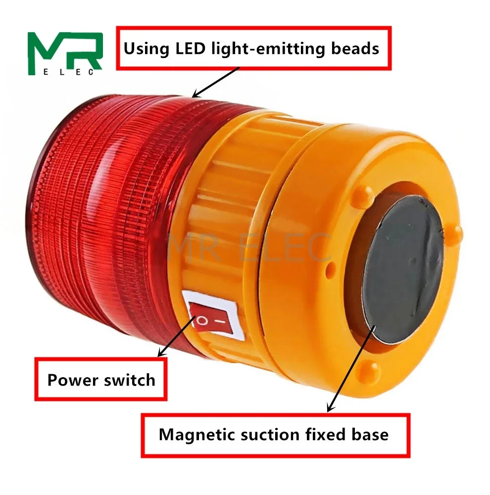 LTE-5088 Battery powered DC 6V LED screen flash  LED strobe Alarm  red  yellow  warning light  no sound