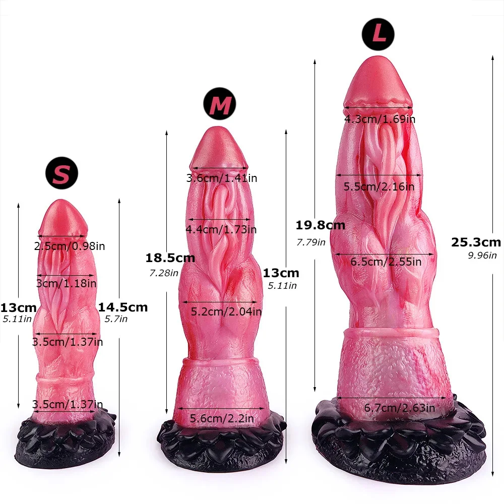 YESBUY Silicone Muti Color Dildo Fantasy Dragon Dildos With Suction Cup Anal Sex Toy Big Knot G Spot Stimulator Adult  18+ Tools