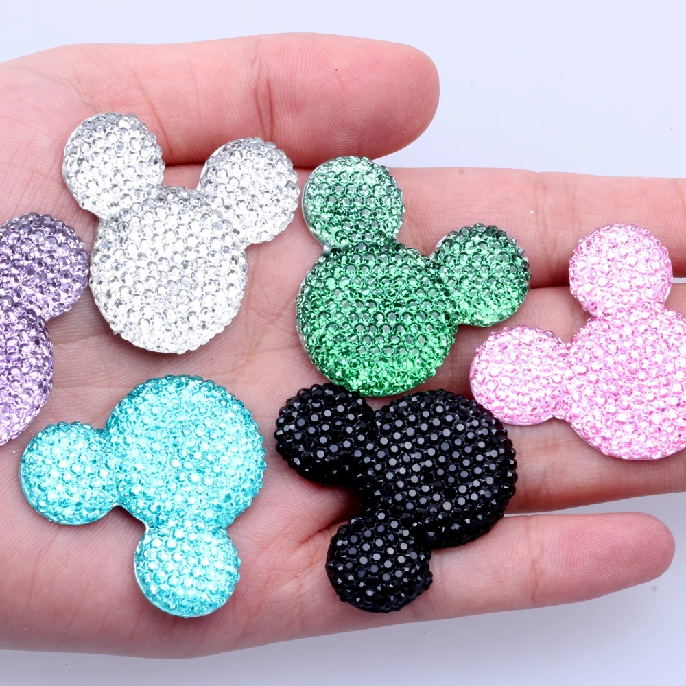 

NEW! 100pcs 30*35mm Many Colors Shiny Resin Rhinestone Head Flatback Resin Beads Stone Art DIY Dotted Deco/Wedding