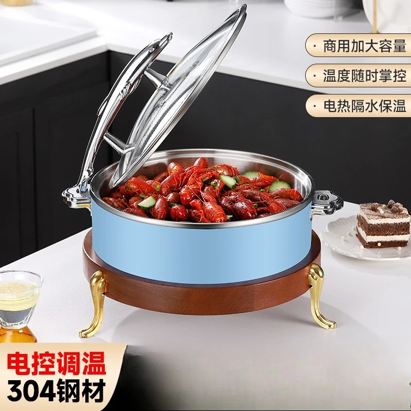 Visual Insulation Furnace with Lid Electric Heating Hotel Buffy Furnace Breakfast Furnace Large Capacity