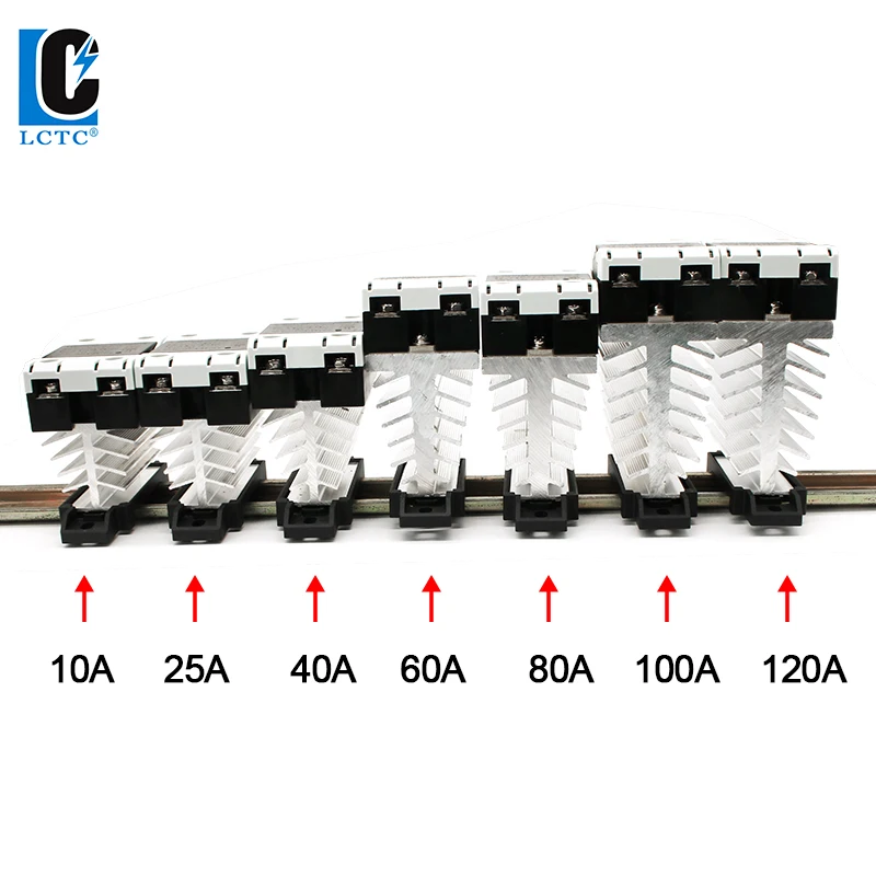 SSR Solid State Relay 24-480VAC Heat Sink Single Phase DIN Rail Mounted 10A 25A 40A 60A 80A 100A 120A DA AA DD Zero Crossing