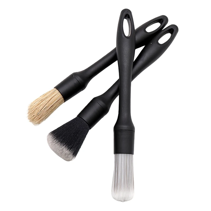 Car Detailing Brush Kit 3 Pack Automotive Interior Detailing Brushes For Cleaning Air Vents, Dashboard