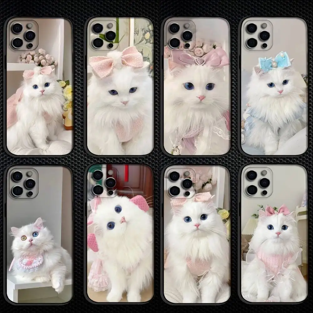 

Sweetheart Persian Cat Phone Case For iPhone 16,15,14,13,12,11 Plus,Pro Max, Others Soft Black Cover