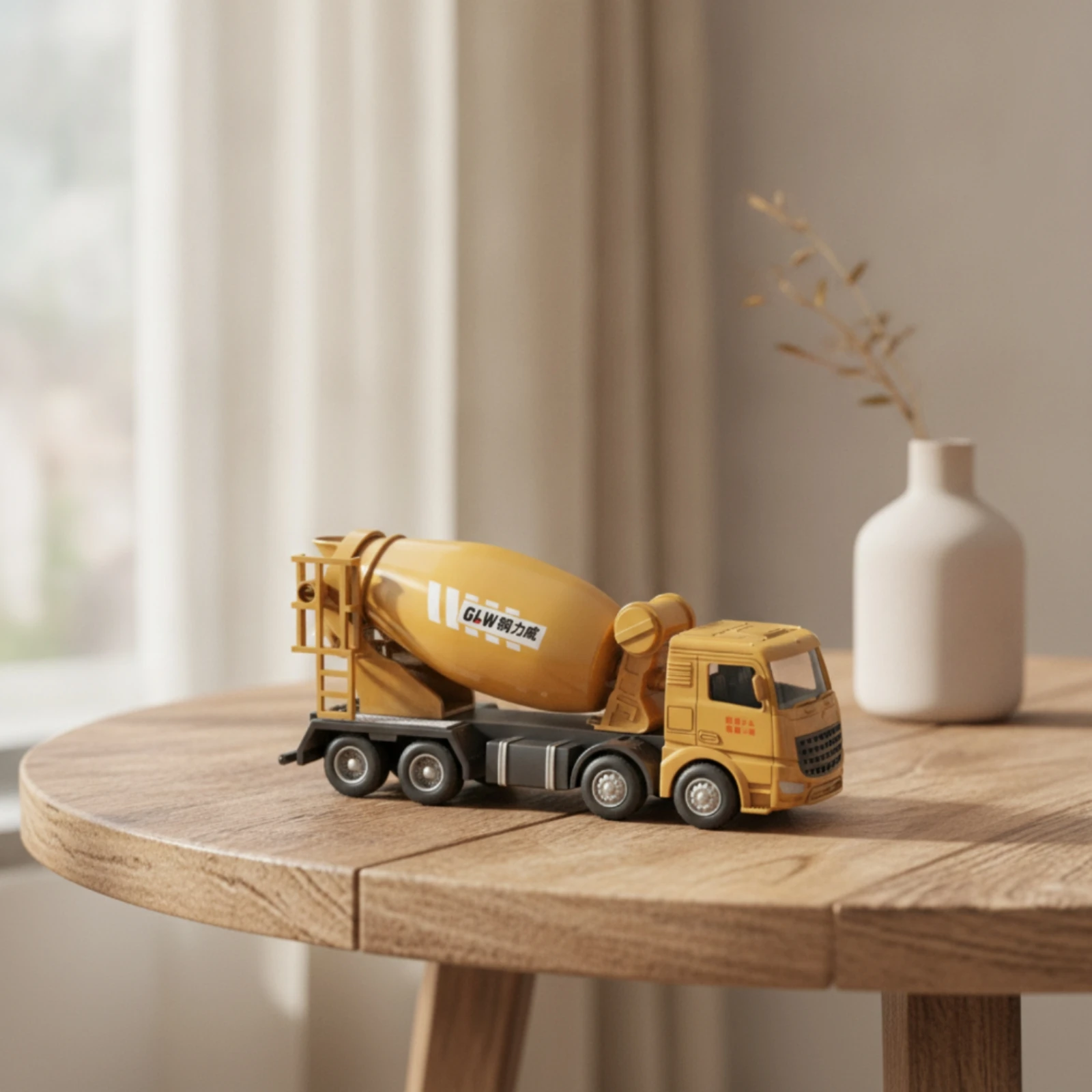 Truck with Rotating Drum Alloy Cement Mixer Toy Mixer Truck Toy Detailed Die-Cast Model Realistic for Children, Pretend Play