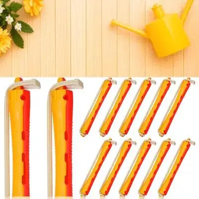 

24 Pcs Hair Curling Iron Curler Perming Rods with Rubbers Household Curlers for Short Man Overnight