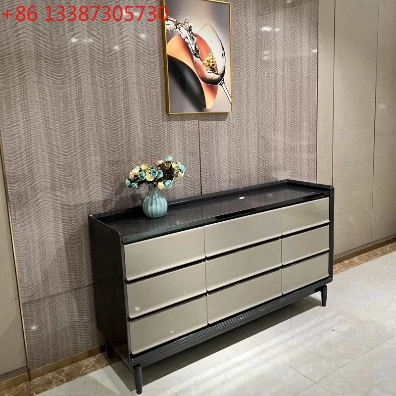 

Italian light luxury chest bedroom simple solid wood locker