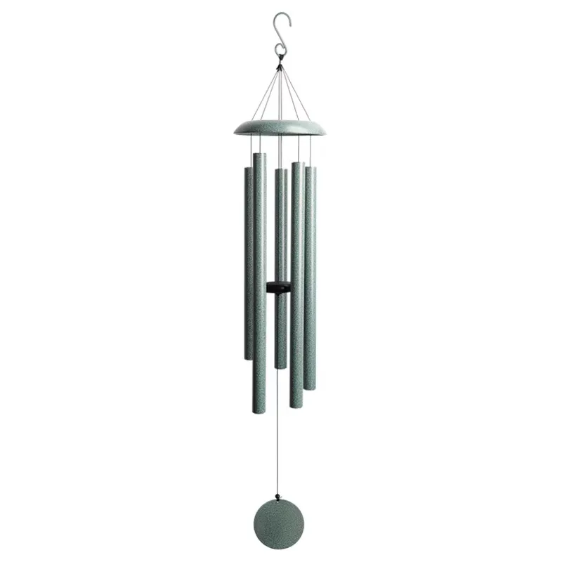 

51-Inch green wind chimes outdoor deep tone large 5 aluminum tube tuning relaxing melody