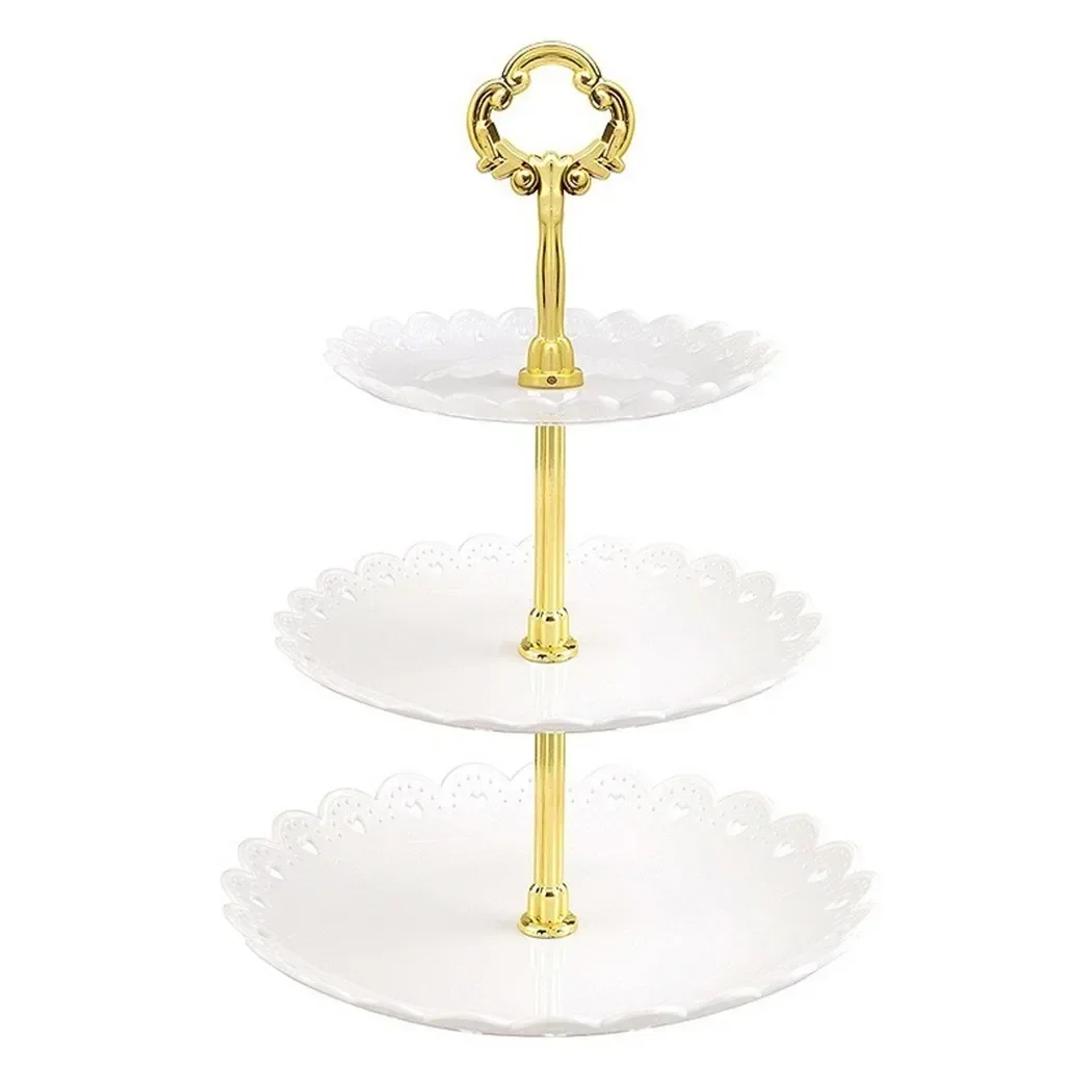 

Layer Cake Stand Fruit Plate Tray Display Birthday Party Dessert Wedding Three Layer Cake Count Heart Rack Dessert Plate