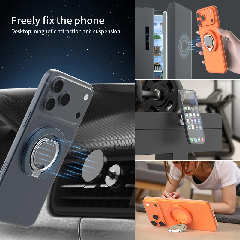 

Magnetic Shaped Circular Bracket: 360 ° Rotation, Foldable, Magnetic Grip Bracket, Suitable For iPhone and Android Phones