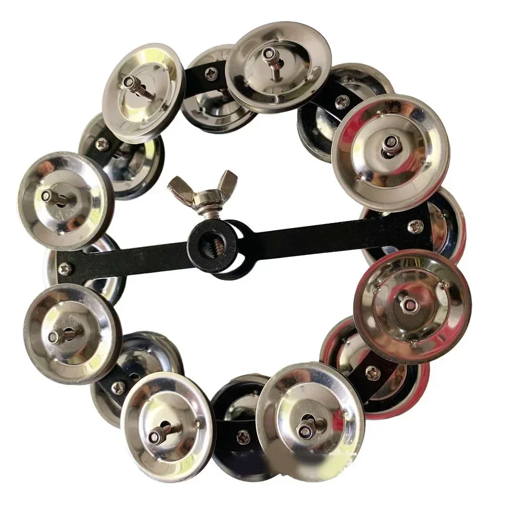 Professional Hi hat Tambourine for Drums  Secure Mounting  Iron and Steel Material  Black Frame  3 5cm Bell Plate Diameter