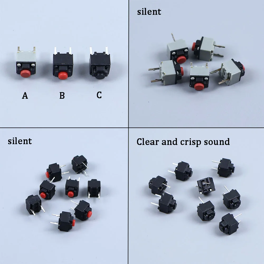 

10-100Pcs Mute Button 6*6*7.3mm Silent Switch Wireless Mouse Wired Mouse Button Micro Switch 6X6X7.3MM