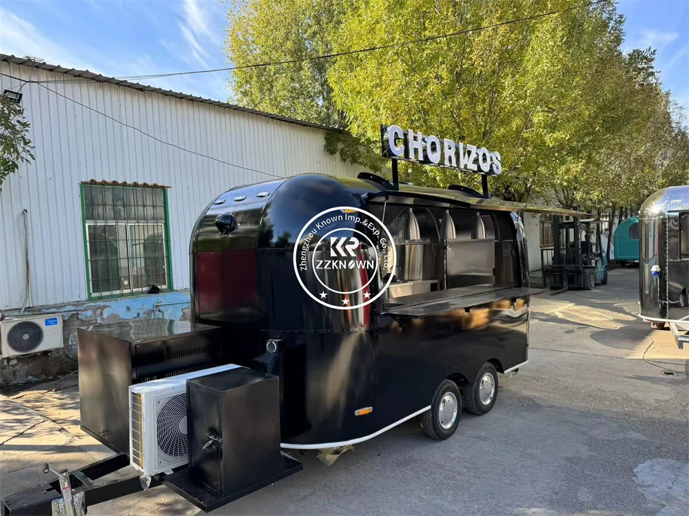 Carrello per fast food da cucina mobile per rimorchio per alimenti con attrezzatura per catering Carrello per gelato per caffè personalizzato in vendita