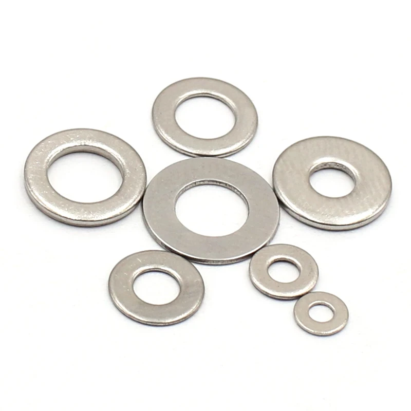 100Pc M1.1 M1.2 M1.3 M1.4 M1.5 M1.6 M1.7 M2 M2.5 M3 M3.5 M4M5M6 Large Flat Washer Stainless Steel Big Metal Gasket Plain Washers