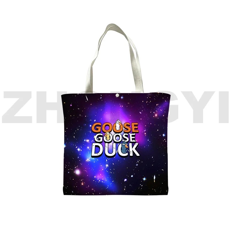 Hot 3D Cartoon Printing Goose Goose Duck Shopping Bag Kid Anime Cute Tote Bag Top Quality Ladies Hand Bags Foldable Shoulder Bag