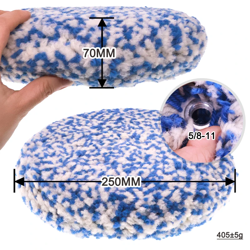 9Inch Wool Polishing & Buffing Pad Double Sided 100% Wool Pads for Automotive Marine Truck RV Motorcycles Metal Surfaces