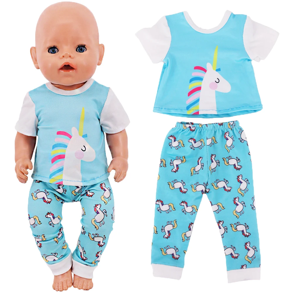 18Inch American Baby Girl Handmade Multicolor Doll Clothes&35CM Cute Pajamas Fit For 43Cm Reborn Baby Dolls&Doll Accessories Toy