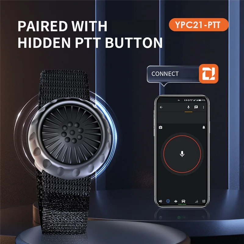 HOT Wireless Bluetooth PTT Walkie Talkie Control Button with Adjustable Strap for Zello IOS Android Smartphone