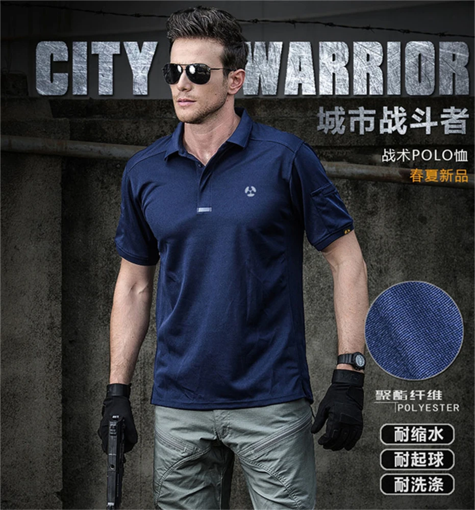 

Тактическая быстросохнущая одежда для занятий спортом на открытом воздухе, рубашка-поло с лацканами, мужская толстовка с короткими рукавами, боевая футболка, фитнес-тренировки