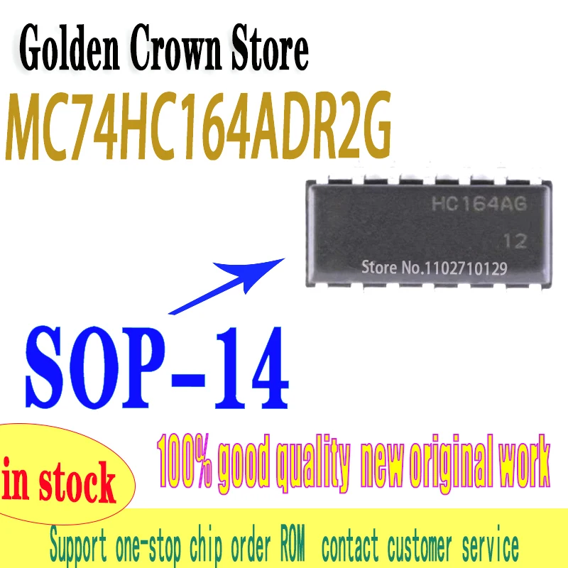 50 pçs/lote MC74HC164ADR2G SOP-14 MARCAÇÃO; HC164AG