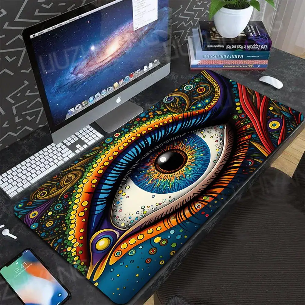 Painted eyes Mouse Pad Office Carpet Large Gaming Mousepad Non-Slip Rubber Laptop Computer Accessories Long Desk Mat