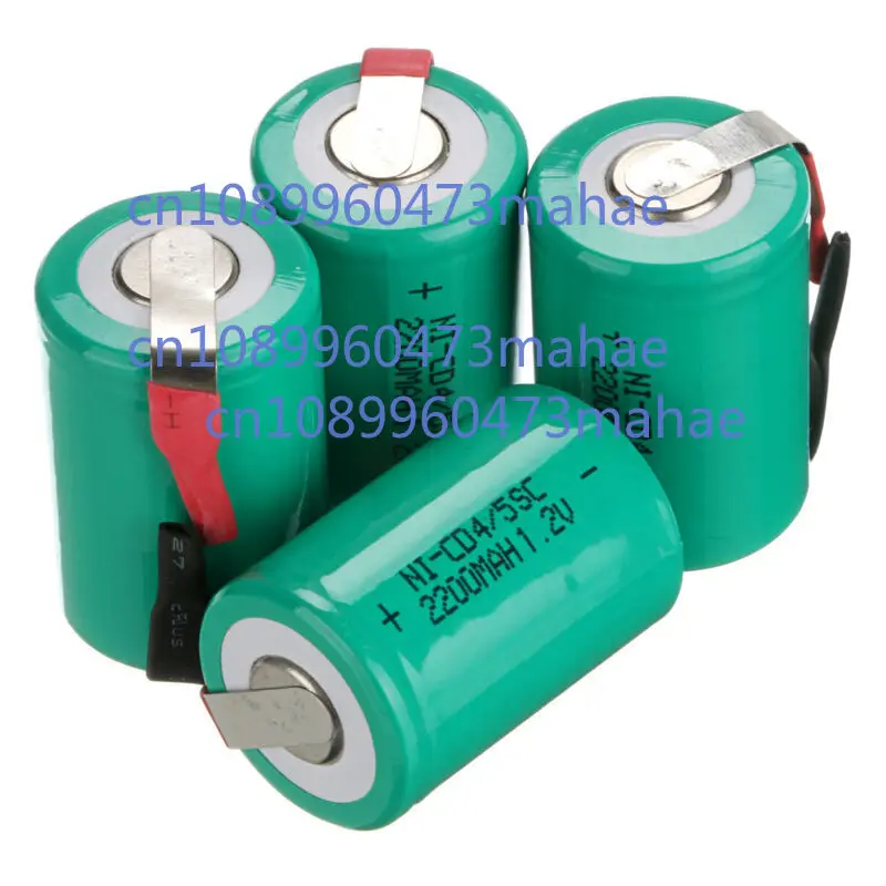 

4PCS 2200mAh 4/5 SC Ni-CD Battery 1.2V Sub C batteries with tab for Power Tools
