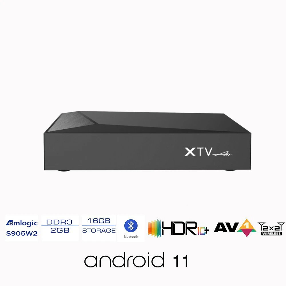XTV Air IPTV Box Amlogic S905W2 2GB 16GB Dual Android 11 4k Middleware Stalker Player Streaming Box